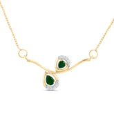 1/20CTW-DIA CN 1/4CTW PS-EM NAT GEM FASHION NECKLACE(18 INCH)